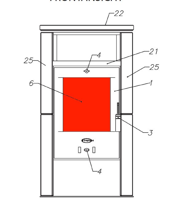 Fireplace Malaga szyba wziernika A