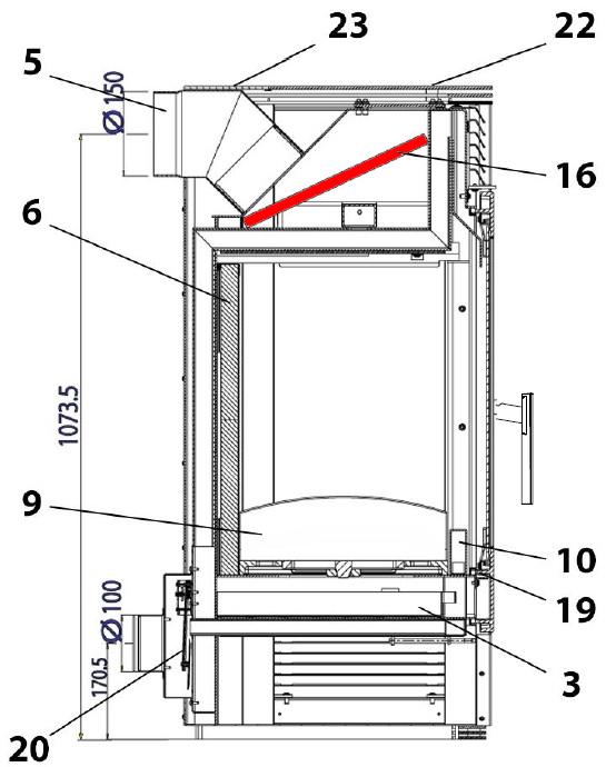 Haas-Sohn Panorama 255.15 moduł zmiany kierunku ciągu na górze