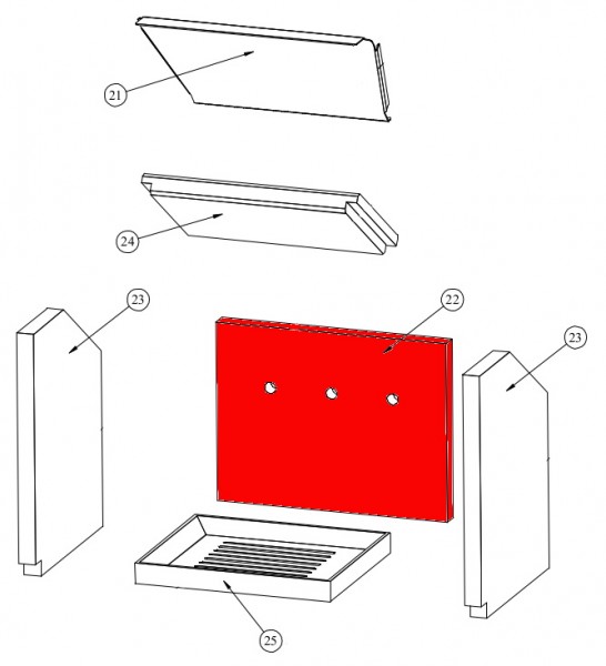 Fireplace Hordo Achterste muur steen Fireplace Hordo Achterste muur steen