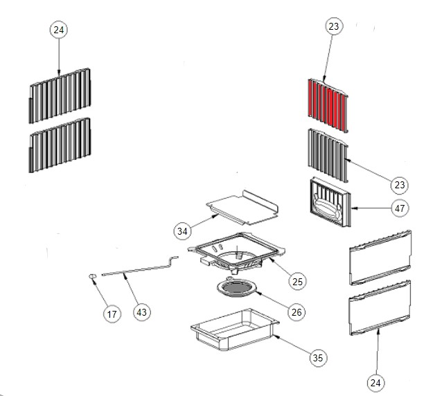 La Nordica Gemma Forno Rückwandplatte oben D Gussplatte La Nordica Gemma Forno Rückwandplatte oben D Gussplatte