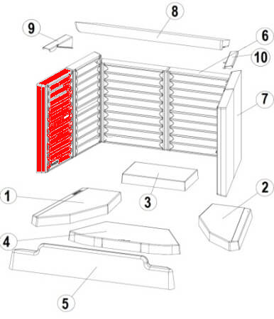 Austroflamm 75x57 K pietra laterale a sinistra anteriore Austroflamm 75x57 K pietra laterale a sinistra anteriore