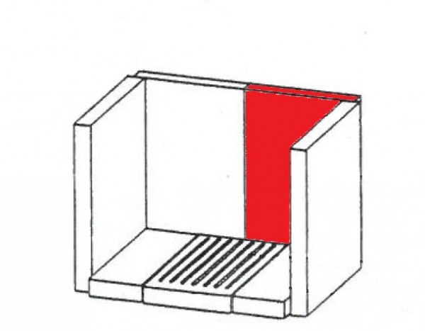 Caminos Rubin Rückwandstein rechts Vermiculitestein Caminos Rubin Rückwandstein rechts Vermiculitestein