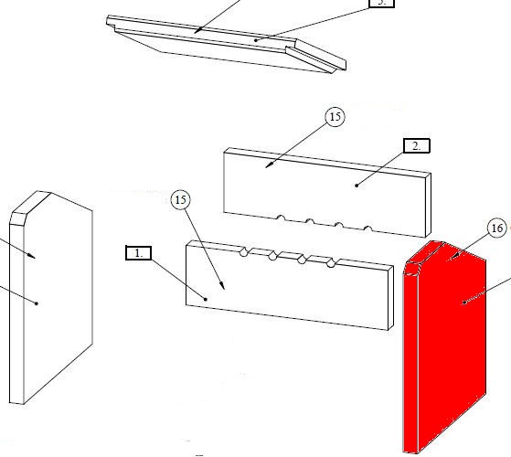 Fireplace Tahiti Zijsteen rechts B Fireplace Tahiti Zijsteen rechts B