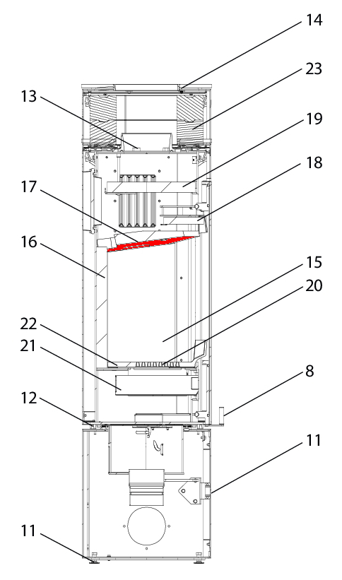 Wodtke KK 95-1 Zugumlenkung unten Explosionszeichnung Wodtke KK 95-1 Zugumlenkung unten Explosionszeichnung