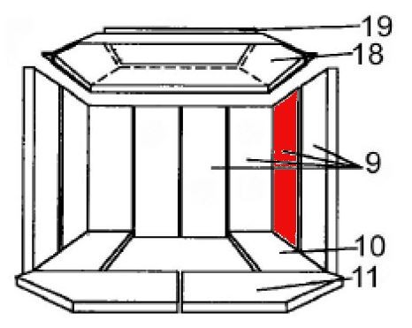 Austroflamm Wega pierre latérale droit arrière A Austroflamm Wega pierre latérale droit arrière A