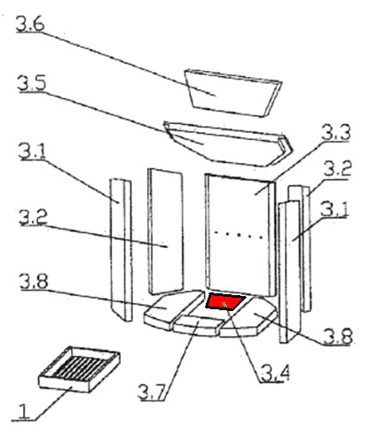 Justus Kaskade 8 Bodenstein hinten A Explosionszeichnung Justus Kaskade 8 Bodenstein hinten A Explosionszeichnung
