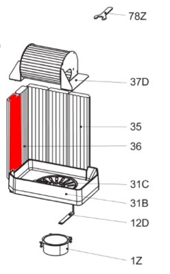 Olsberg Iriga Seitenstein links vorne Feuerraumstein Olsberg Iriga Seitenstein links vorne Feuerraumstein