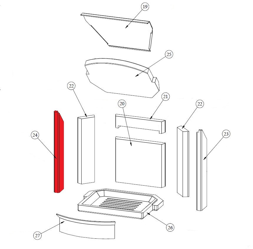 Fireplace Selun Zijsteen links voorkant Fireplace Selun Zijsteen links voorkant