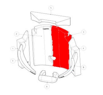 Austroflamm Clou Pellet pierre de plaque arrière droit Austroflamm Clou Pellet pierre de plaque arrière droit