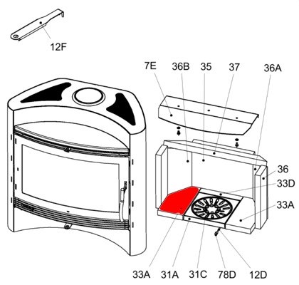Olsberg Pale pietra per fondo a sinistra