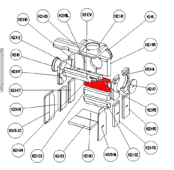 Leda Brinell H3 Achterste muur steen midden boven A Leda Brinell H3 Achterste muur steen midden boven A