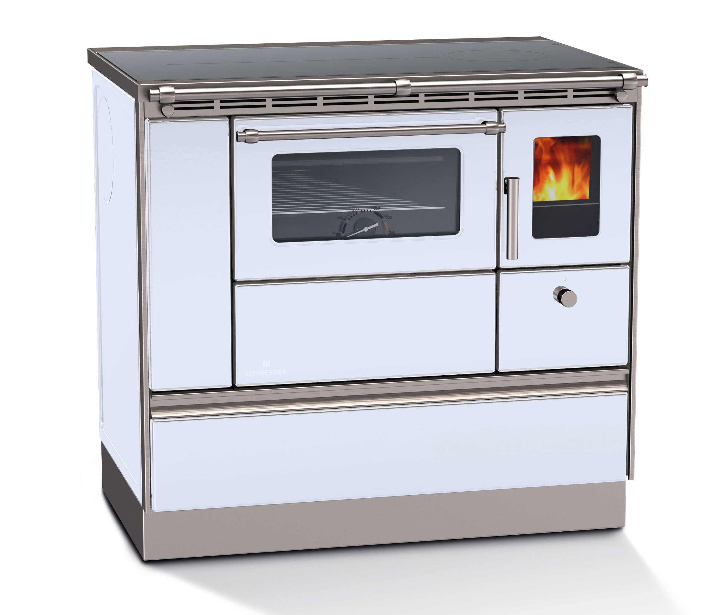 Küchenherd Lohberger REGA 90, weiß, 8 kW – Ausstellungsstück/Vorkonfiguriert
