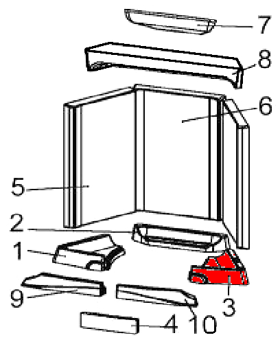 Austroflamm Lounge Xtra Bodenstein rechts Brennraumstein Austroflamm Lounge Xtra Bodenstein rechts Brennraumstein