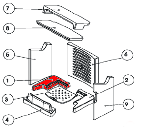 Austroflamm Solo cegła podłogowa z lewej strony Austroflamm Solo cegła podłogowa z lewej strony