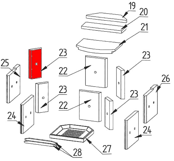 Fireplace Venus sidesten venstre oven bagved