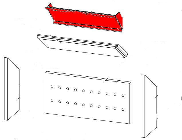 Fireplace Rönky Zugumlenkung oben Prallplatte Fireplace Rönky Zugumlenkung oben Prallplatte