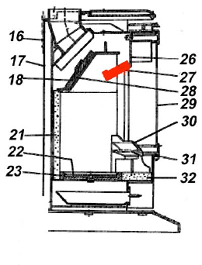 Austroflamm Amigo Zugumlenkung vorne Prallplatte Austroflamm Amigo Zugumlenkung vorne Prallplatte