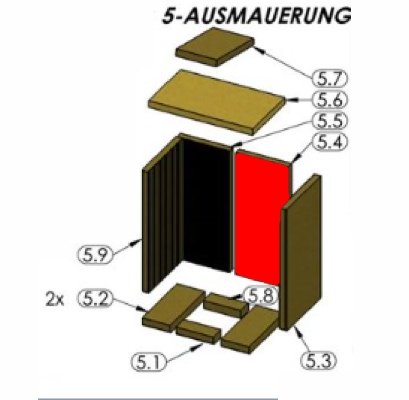 Oranier Astra 5 Achterste muur steen rechts Oranier Astra 5 Achterste muur steen rechts