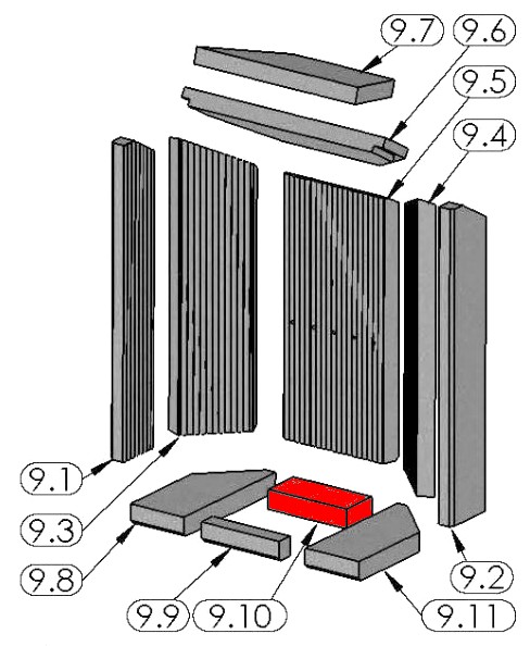 Justus Island 5 Bodenstein hinten B Explosionszeichnung Justus Island 5 Bodenstein hinten B Explosionszeichnung