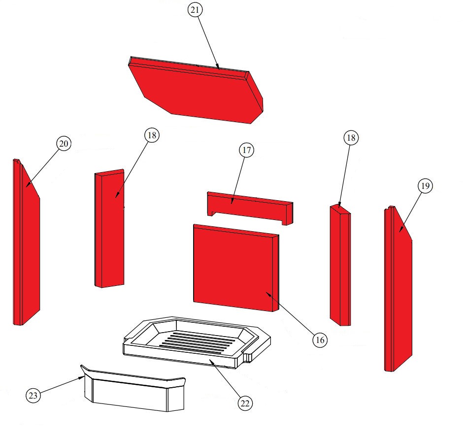 Fireplace Karthago Novo 2 Feuerraumauskleidung Brennraumsteine Fireplace Karthago Novo 2 Feuerraumauskleidung Brennraumsteine