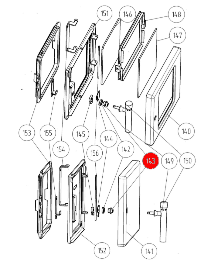 Wamsler K128F boccola impugnatura sportello