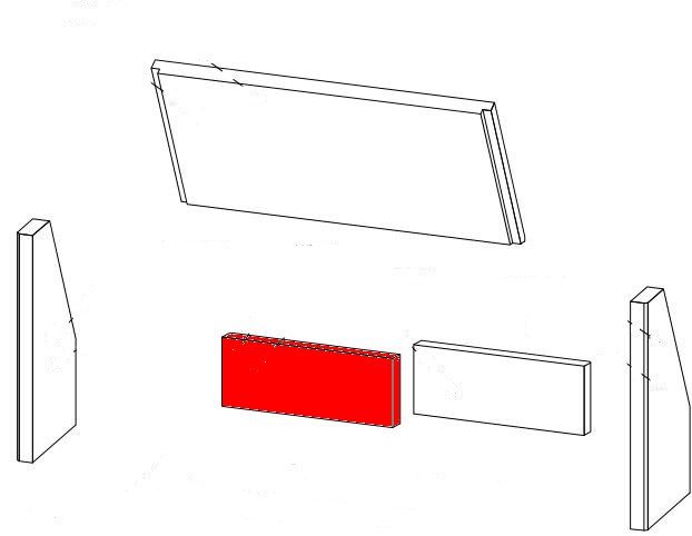 Fireplace Rönky 50 Rückwandstein links Fireplace Rönky 50 Rückwandstein links