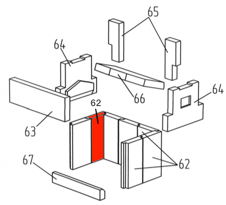 Wamsler Kamino 109-6 F/A Seitenstein links unten hinten Schamottestein