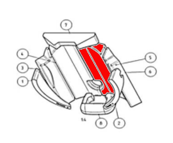 Austroflamm Clou compact Pellet Achterste muur steen rechts