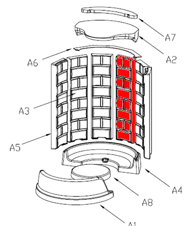 Austroflamm Odysseus ladrillo de la pared trasera a la derecha