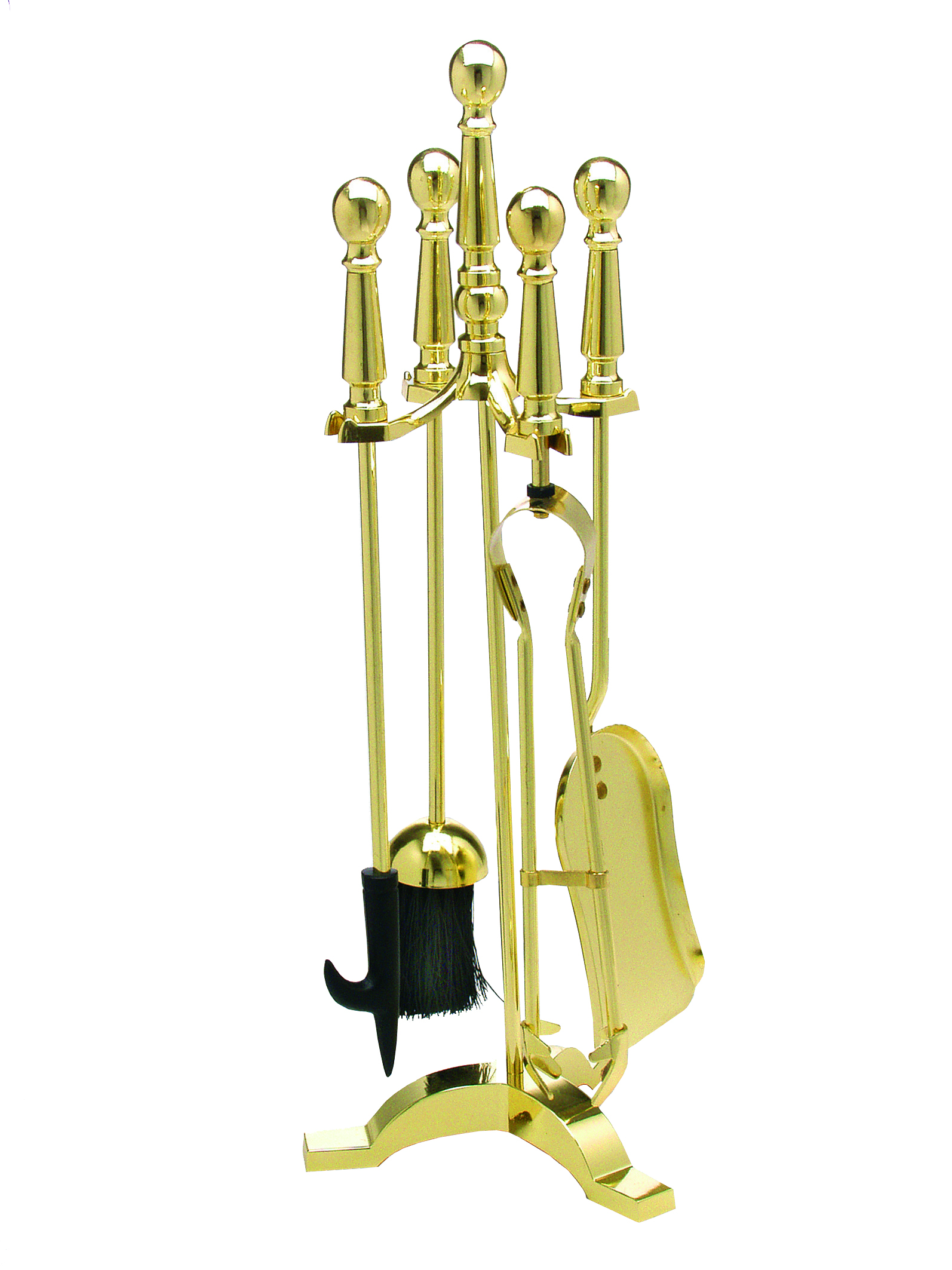 Lienbacher Kaminbesteck aus Stahl, 4-teilig, vermessingt Lienbacher Kaminbesteck aus Stahl, 4-teilig, vermessingt