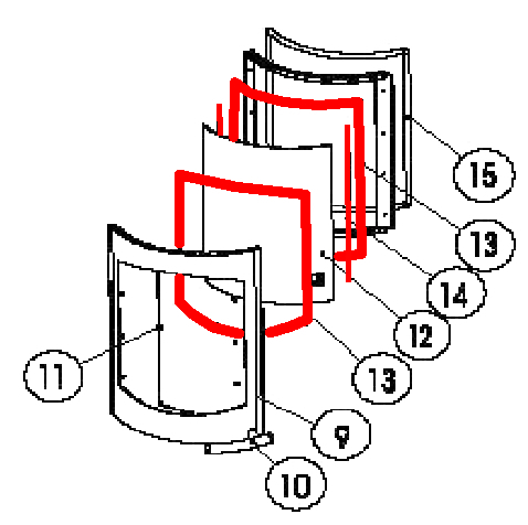 Austroflamm Flok glasruit afdichting Set Austroflamm Flok glasruit afdichting Set