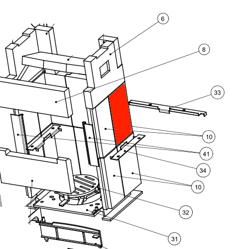 Wamsler WO 109-8 Seitenstein rechts mitte hinten Feuerraumstein  Wamsler WO 109-8 Seitenstein rechts mitte hinten Feuerraumstein