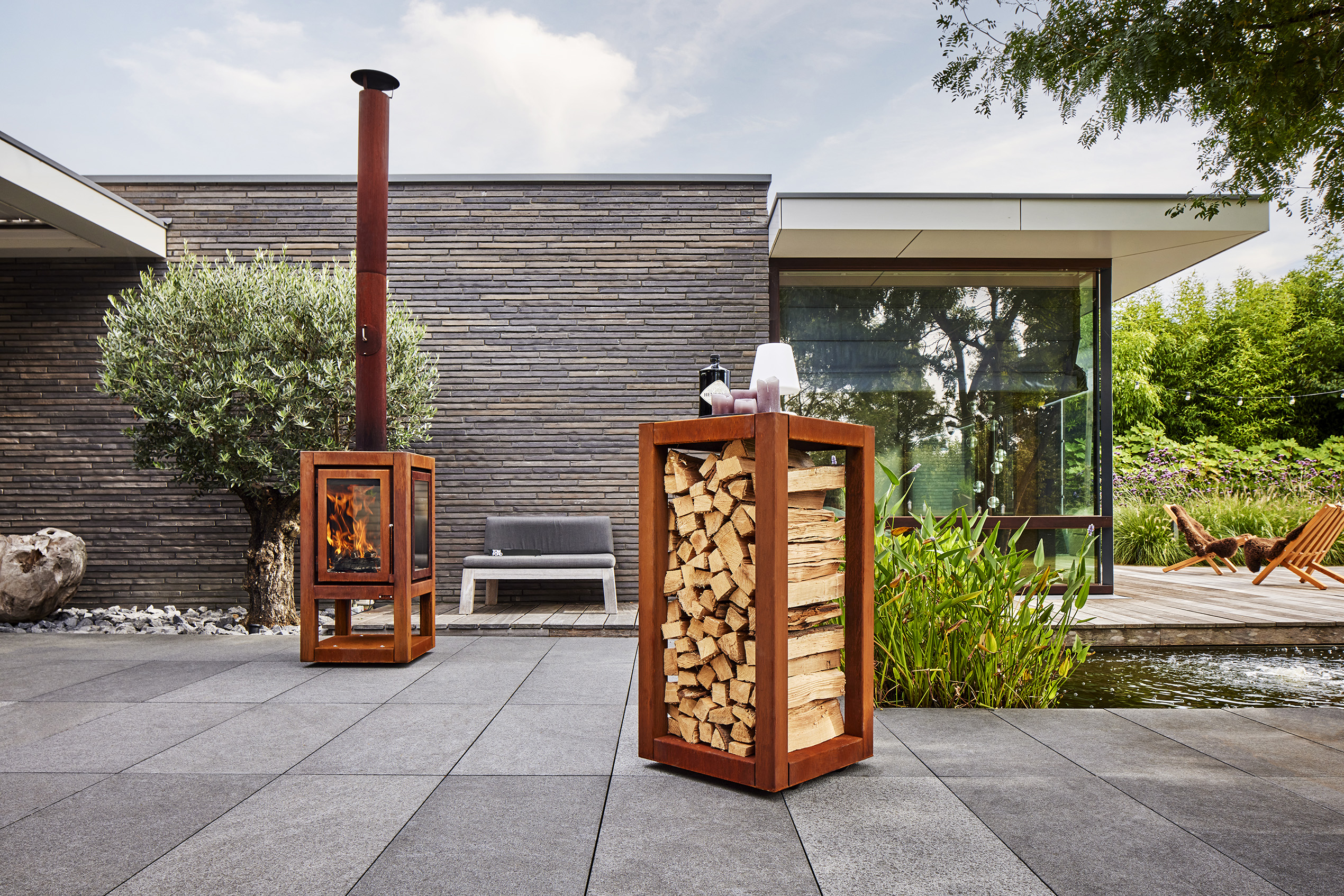 Holzlager Cortenstahl RB73 QUARUBOX