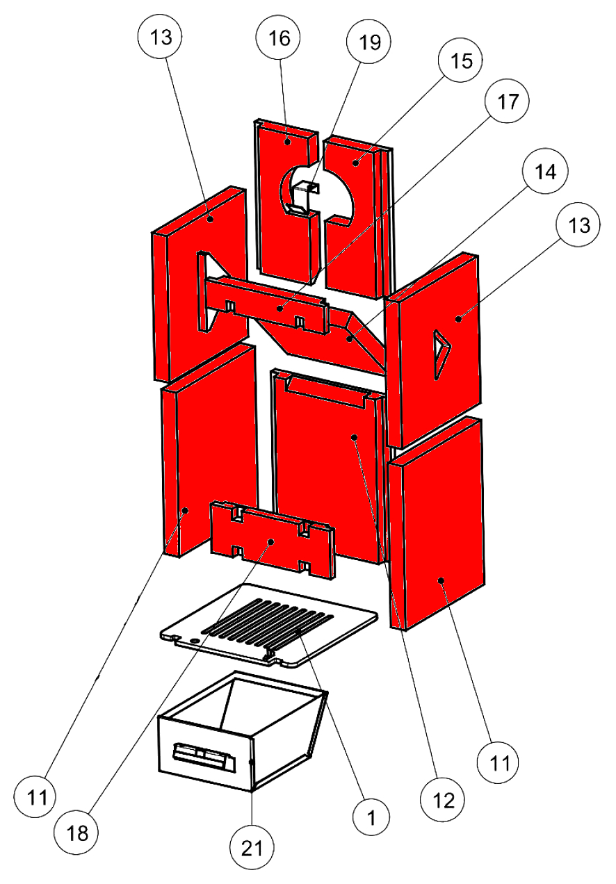 Wamsler Colorado okładzina komory paleniskowej A Wamsler Colorado okładzina komory paleniskowej A