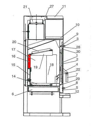 Fireplace Acapulco bagsten oven højre
