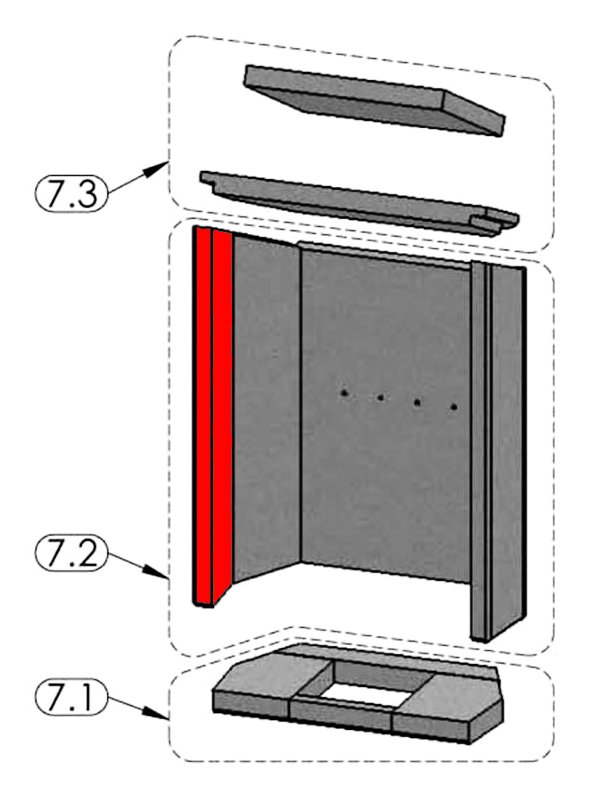 Justus Austin 7 Seitenstein links vorne C Feuerraumstein Justus Austin 7 Seitenstein links vorne C Feuerraumstein