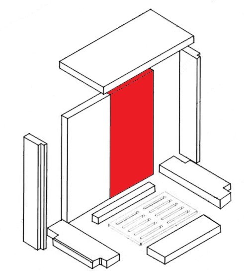 Caminos Triton cegła tylnej ściany z prawej strony Caminos Triton cegła tylnej ściany z prawej strony