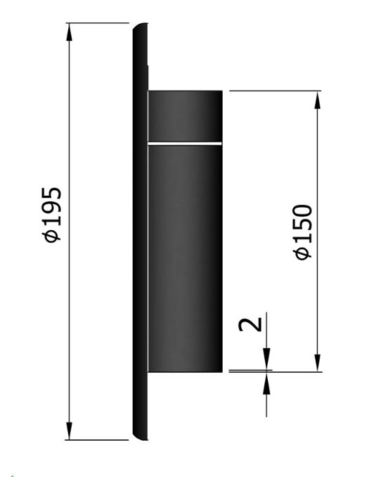 Blinddeckel für Rauchrohr Stahl Ø 150 mm hellgrau