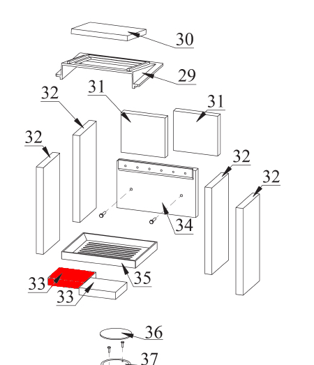 Fireplace Florenz cegła podłogowa z przodu z lewej strony