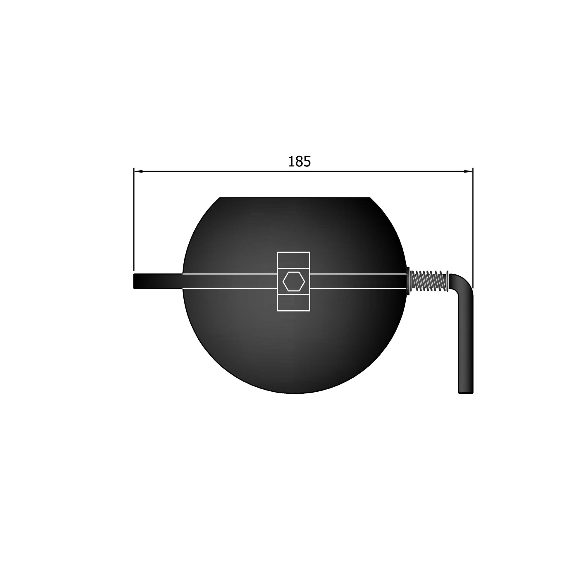 Drosselklappe Rauchrohr Stahl schwarz SM12-510.1