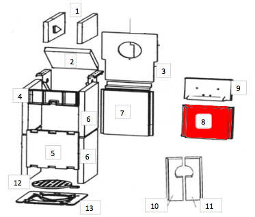 Wamsler Calor F/A cegła tylnej ściany Wamsler Calor F/A cegła tylnej ściany