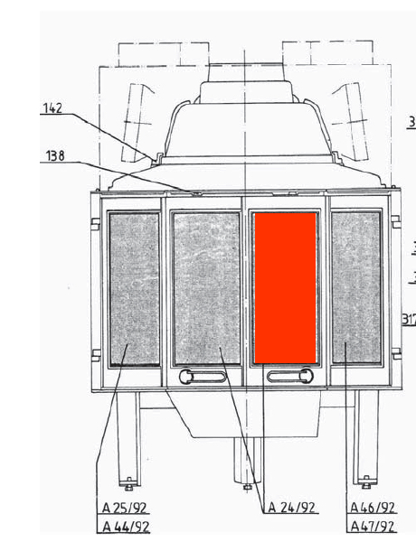 Leda Rügen KE 318 vitre intérieur droit Leda Rügen KE 318 vitre intérieur droit