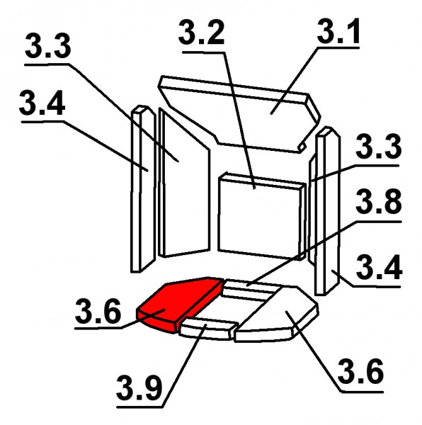 Oranier Arktis 8 Bodenstein links A Feuerraumstein Oranier Arktis 8 Bodenstein links A Feuerraumstein