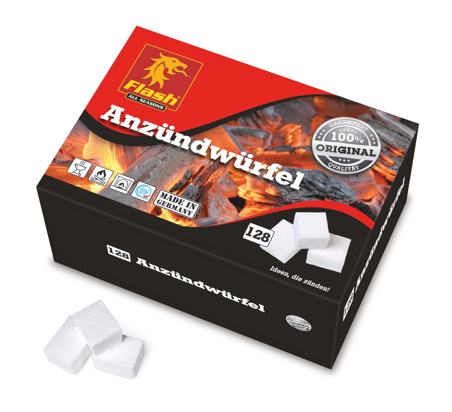 Flash Kaminanzünder Wachs, 128 Würfel Flash Kaminanzünder Wachs, 128 Würfel