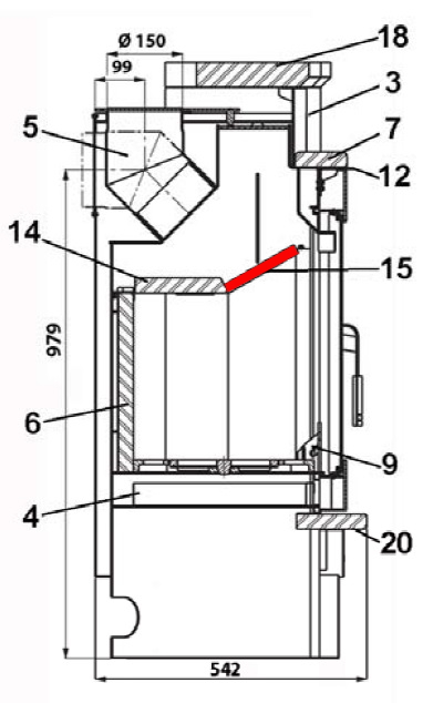 Haas-Sohn Nordland 215.15 røgvenderplade foran Haas-Sohn Nordland 215.15 røgvenderplade foran