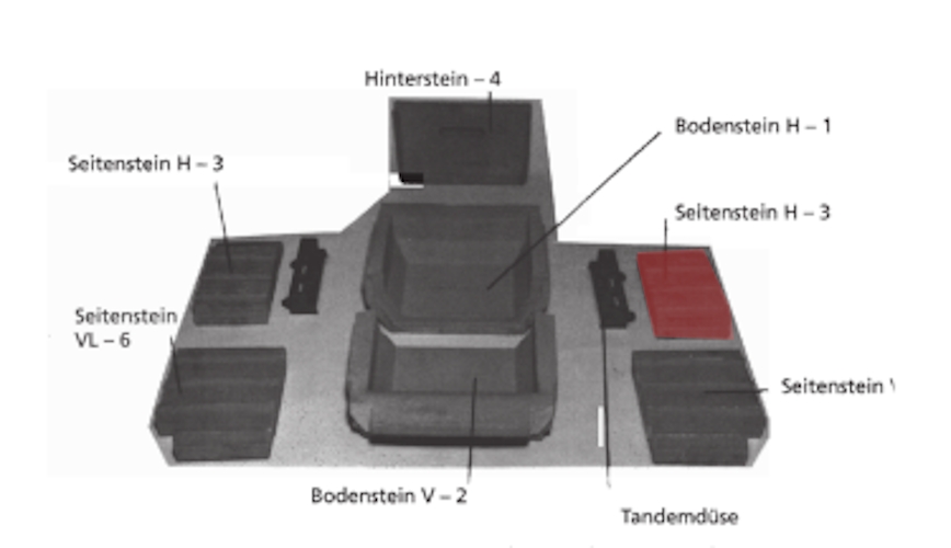 Leda Granat 600 E Seitenstein rechts hinten Leda Granat 600 E Seitenstein rechts hinten