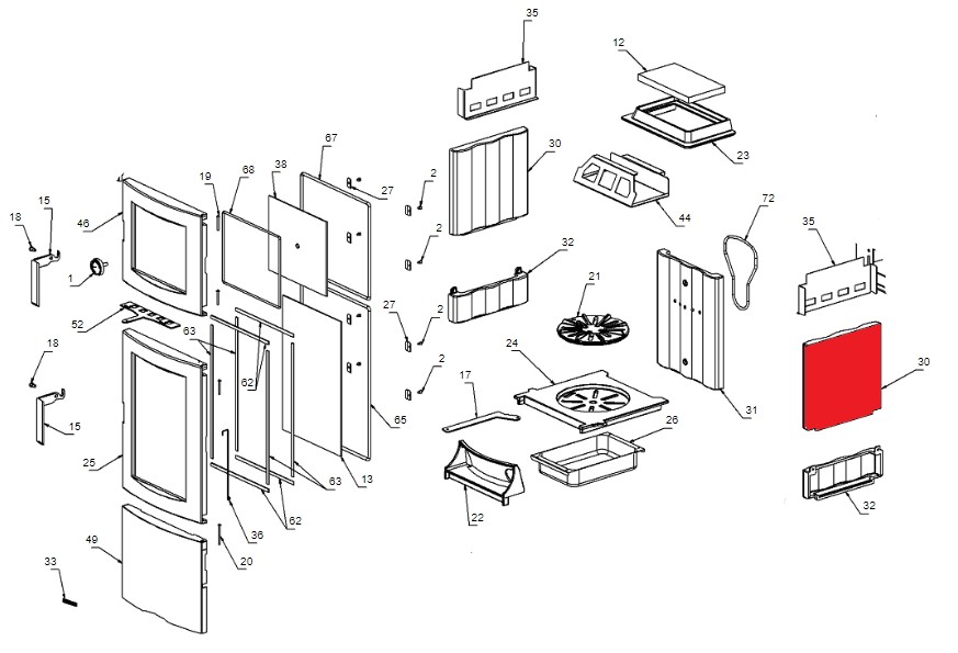 La Nordica Ester Forno Evo plaque latérale droit haut C La Nordica Ester Forno Evo plaque latérale droit haut C
