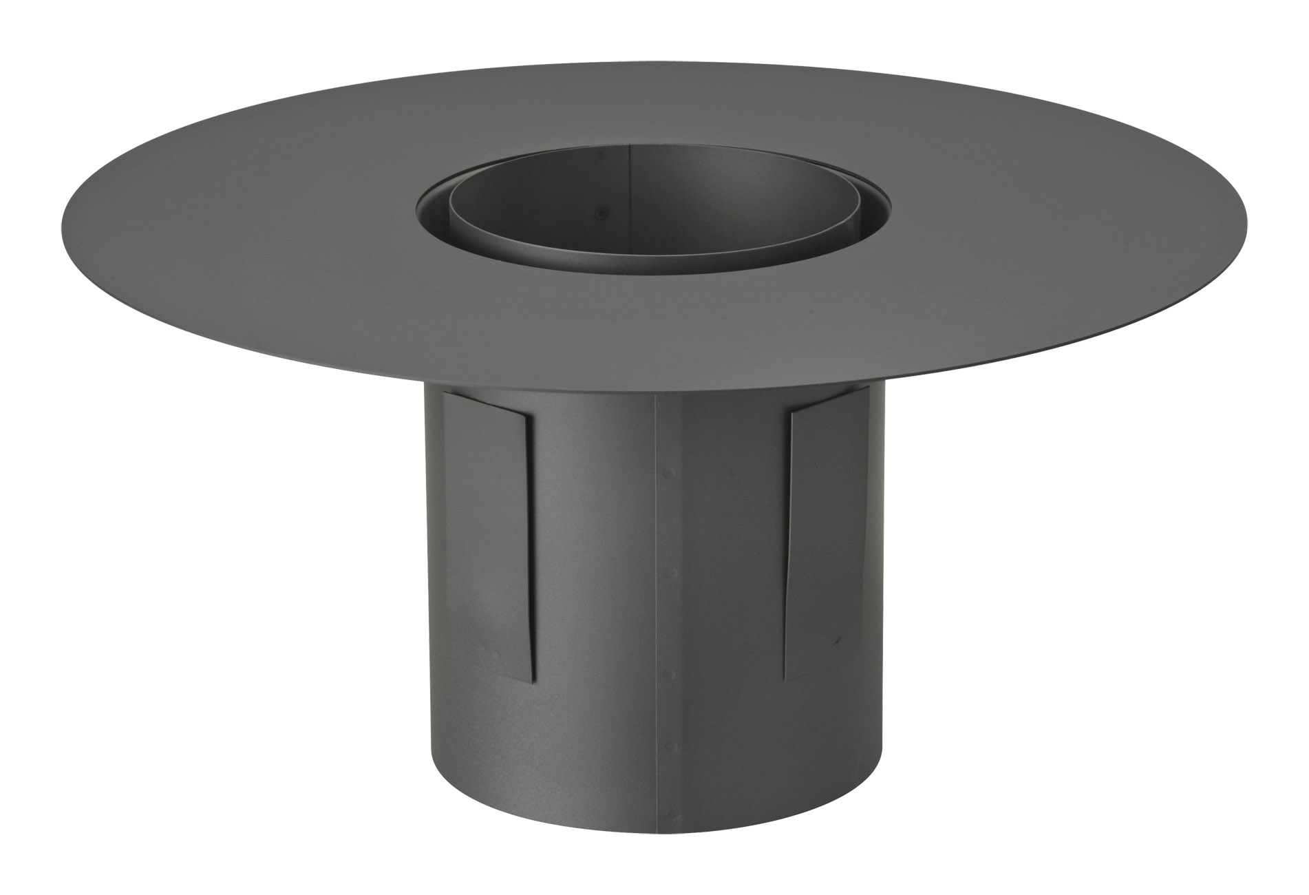 Deckenanschluss Rauchrohr Stahl Ø 150 mm schwarz