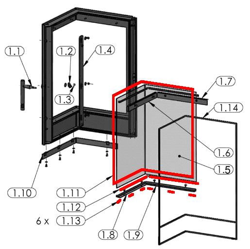 Oranier Corner 7 pakning glas