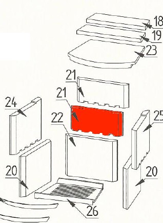 Fireplace Delos Achterste muur steen midden Fireplace Delos Achterste muur steen midden